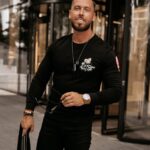 Bluza męska z nadrukiem misia Tinos Ola Voga czarna