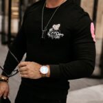 Bluza męska z nadrukiem misia Tinos Ola Voga czarna