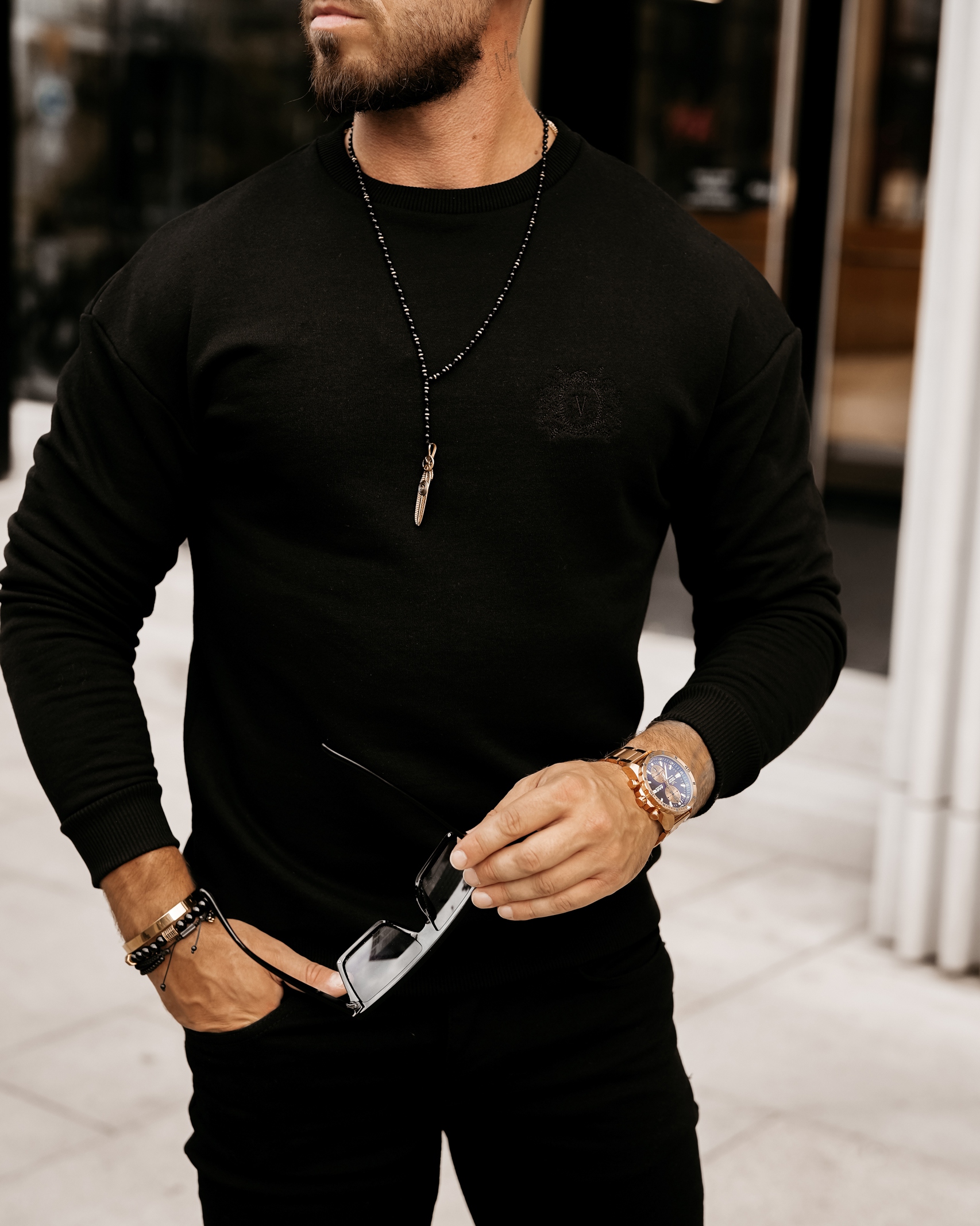 Bluza bawełniana męska Gozo Ola Voga czarna