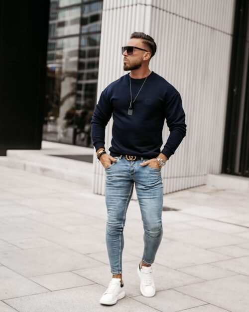 Bluza bawełniana męska Gozo Ola Voga granatowa