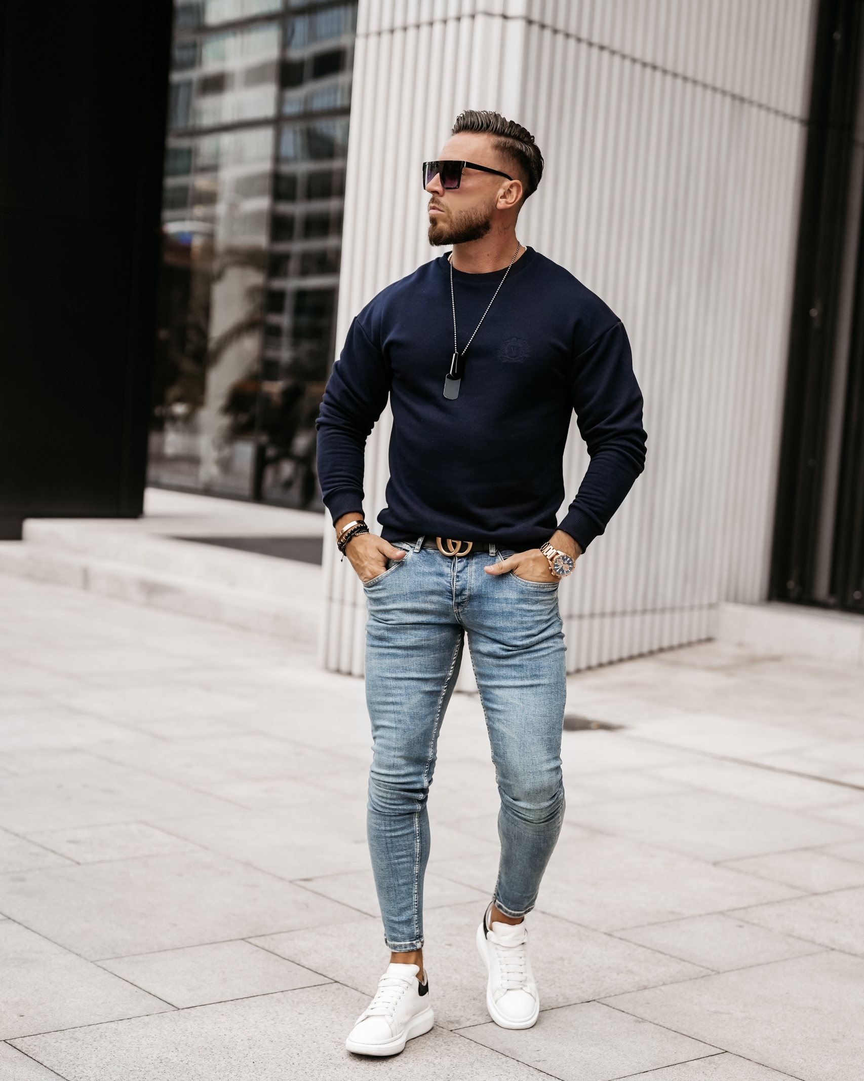 Bluza bawełniana męska Gozo Ola Voga granatowa