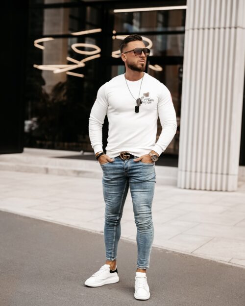 Bluza męska z nadrukiem misia Tinos Ola Voga ecru