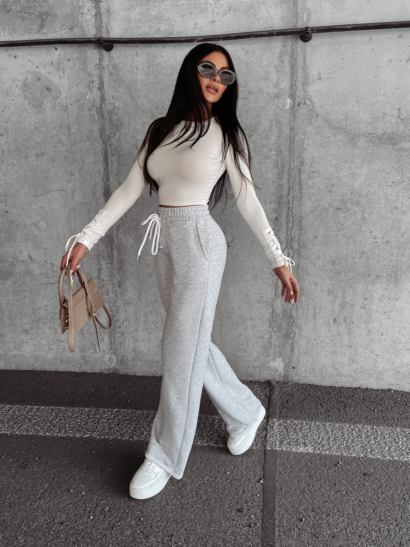 Spodnie dresowe bawełniane Cierra Ola Voga szare