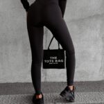 Legginsy połyskujące z klamrą Arleen Ola Voga czarne