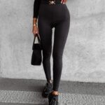 Legginsy połyskujące z klamrą Arleen Ola Voga czarne