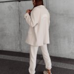 Spodnie bawełniane z haftem Brano Ola Voga beżowe