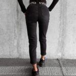 Spodnie jeansowe wysoki stan Graf Ola Voga czarne