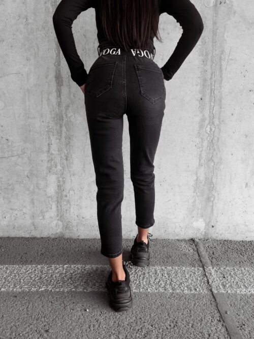 Spodnie jeansowe wysoki stan Graf Ola Voga czarne