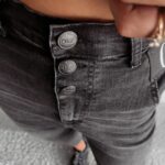 Spodnie jeansowe wysoki stan Graf Ola Voga czarne