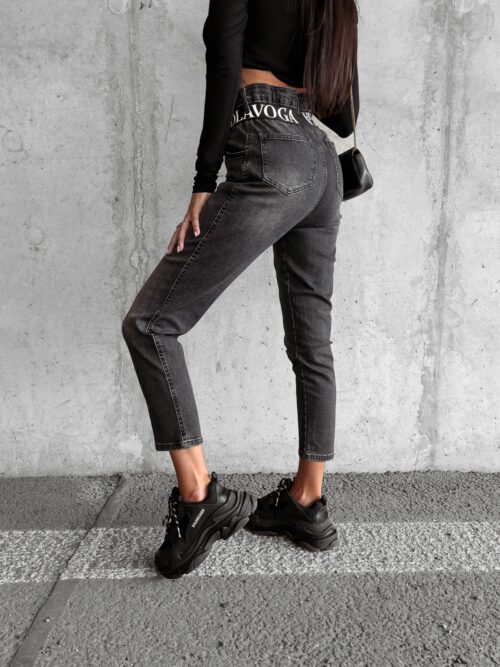 Spodnie jeansowe wysoki stan Graf Ola Voga szare