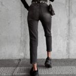 Spodnie jeansowe wysoki stan Graf Ola Voga szare