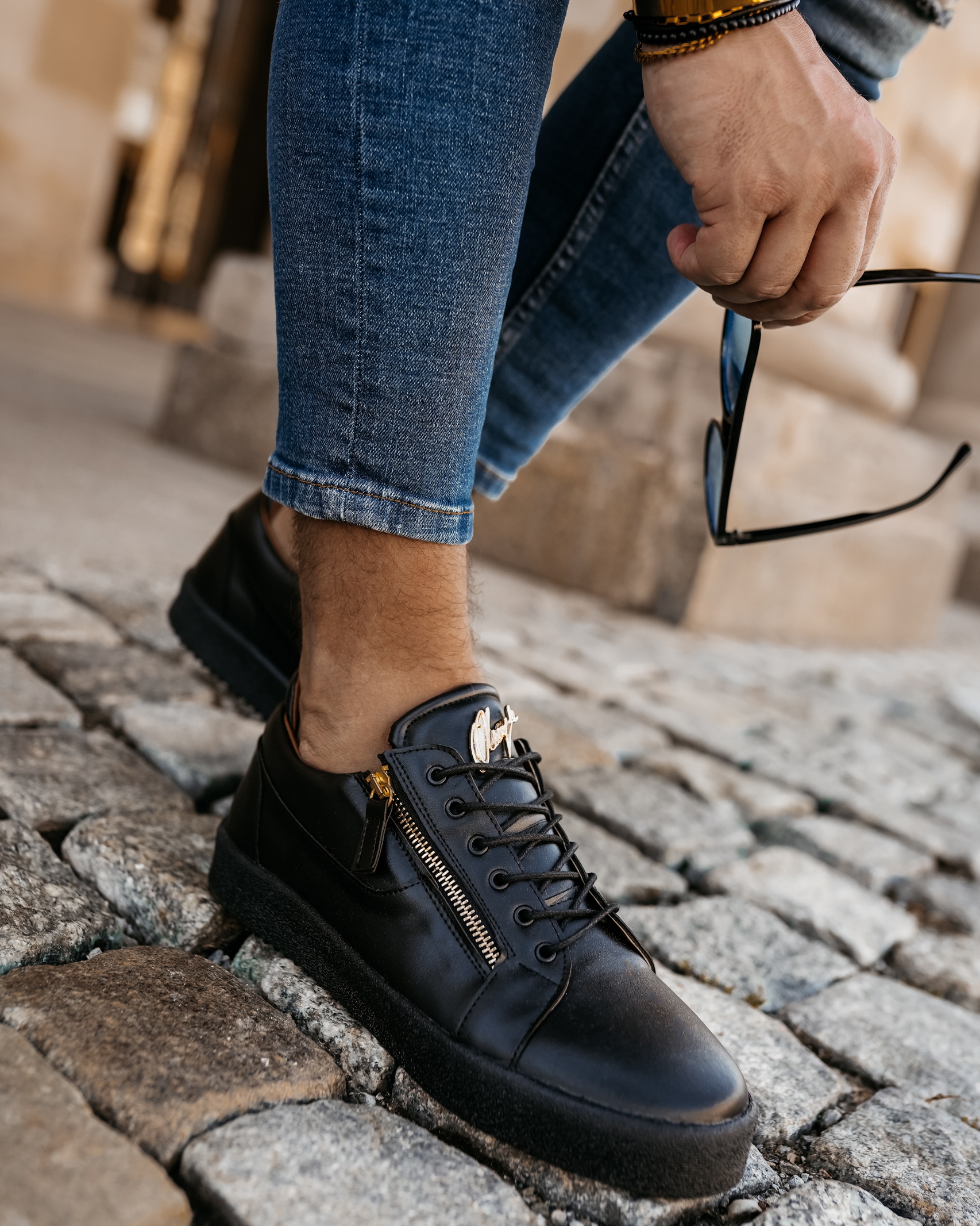 Trampki męskie z ekoskóry Arlon Ola Voga czarne