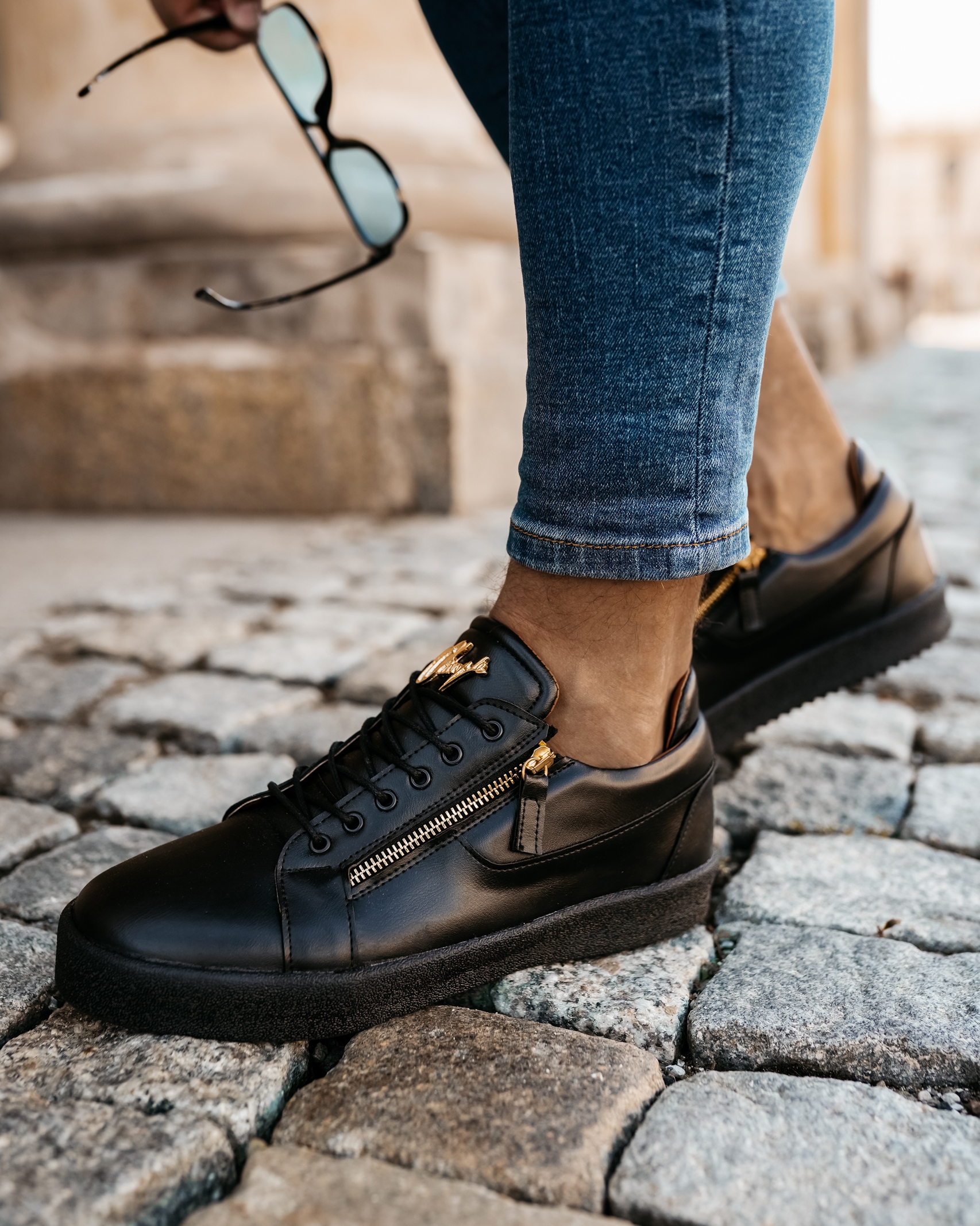 Trampki męskie z ekoskóry Arlon Ola Voga czarne Trampki męskie z ekoskóry Arlon Ola Voga czarne