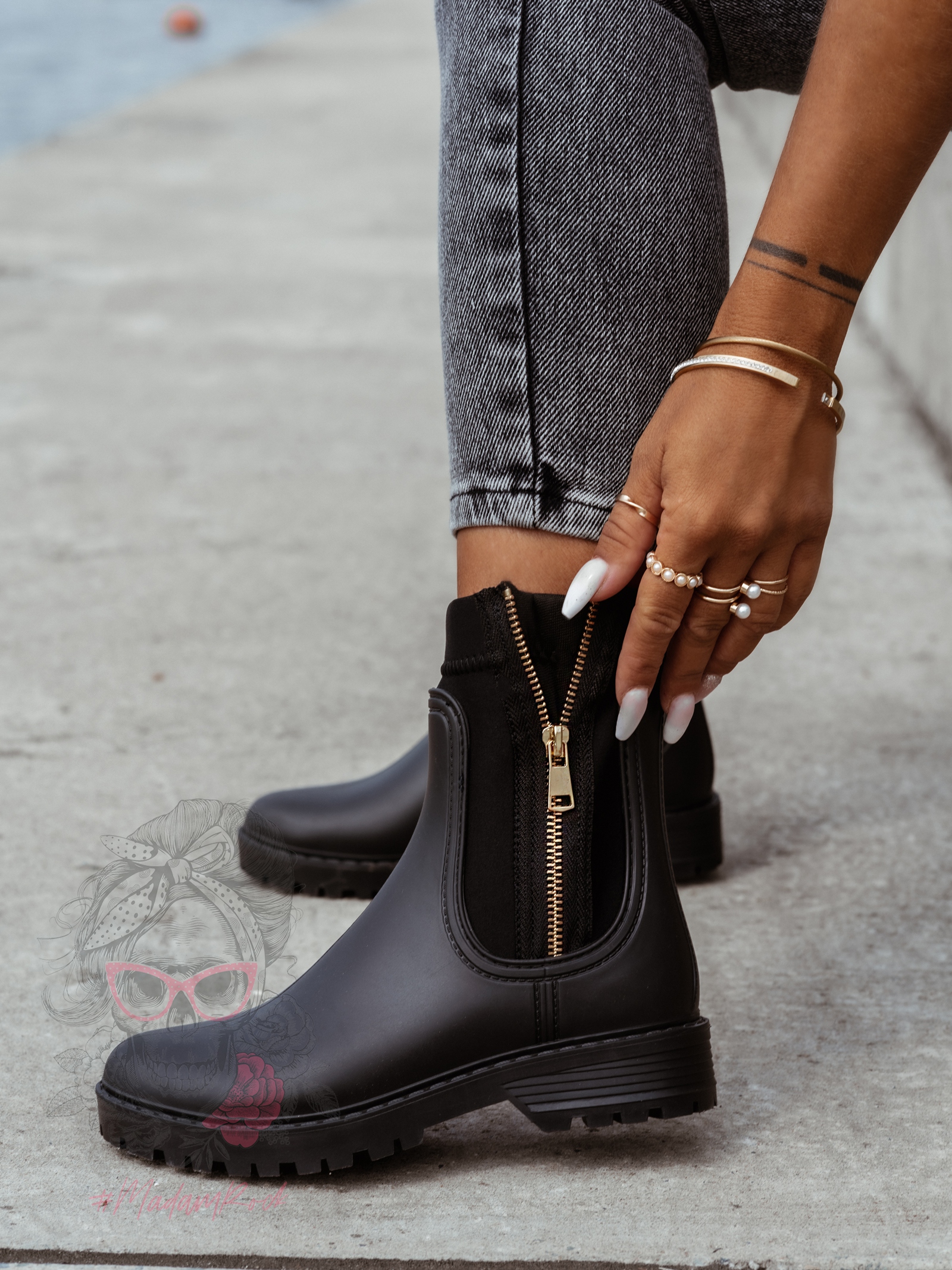 Kalosze botki Rock Umberllo czarne