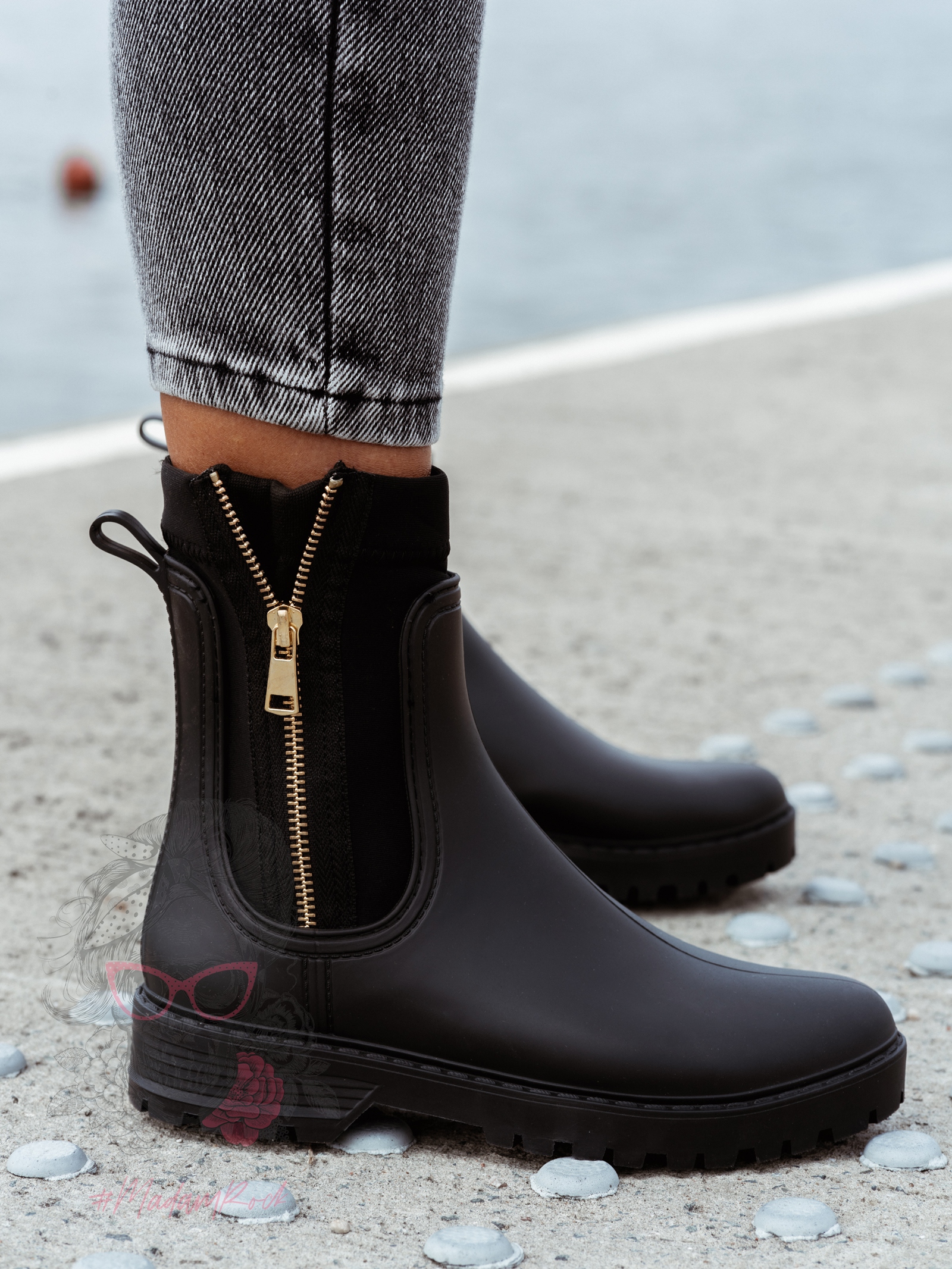 Kalosze botki Rock Umberllo czarne