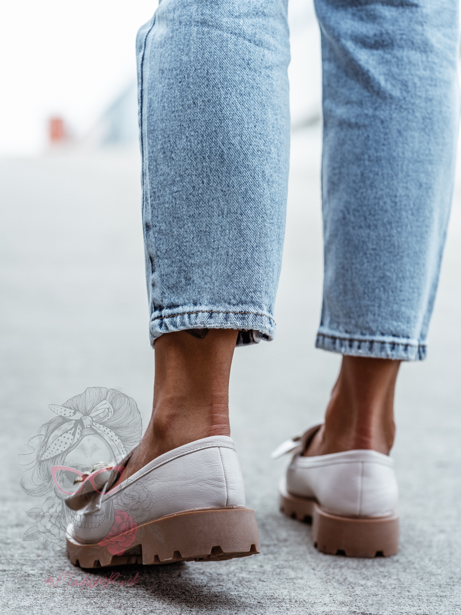 Mokasyny Madam Bobi beżowe