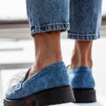 Mokasyny jeansowe Madam Dekit niebieskie