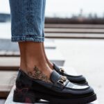 Mokasyny skórzane Madam Balder czarne