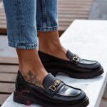 Mokasyny skórzane Madam Balder czarne