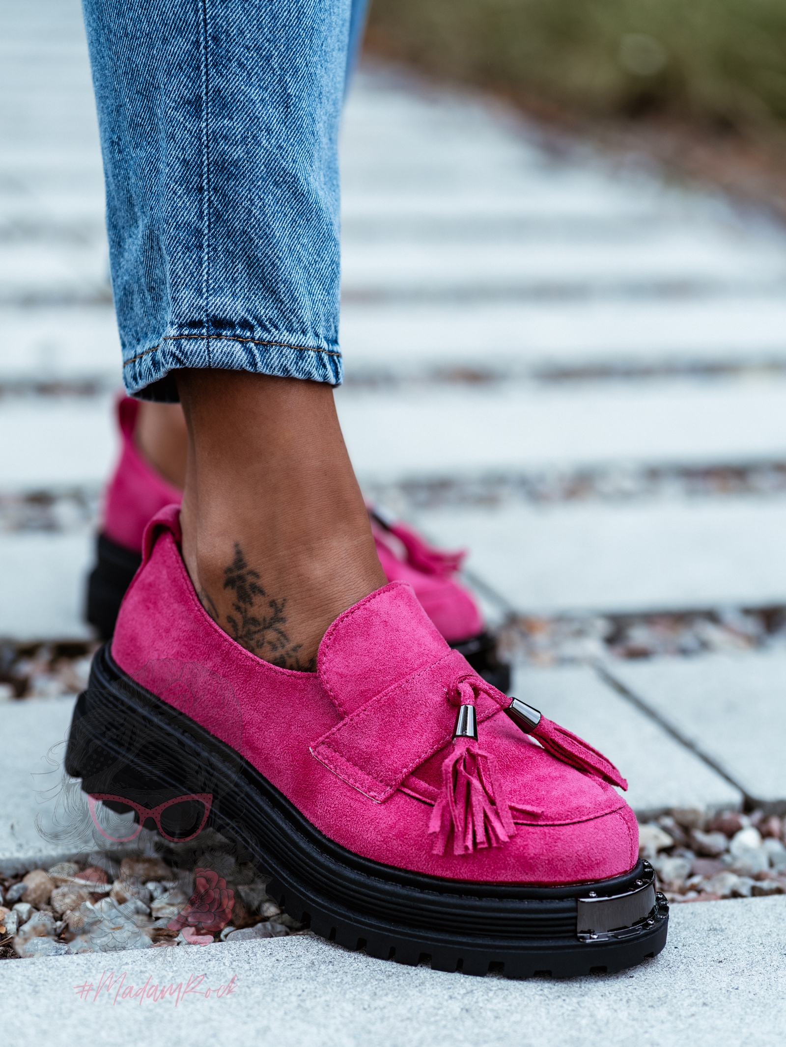 Mokasyny zamszowe Rock Opori fuksja Mokasyny zamszowe Rock Opori fuksja