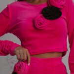 Komplet welurowy NB ROSSES różowy