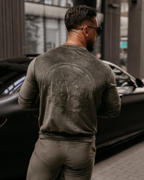 Komplet welurowy męski Burias Ola Voga khaki