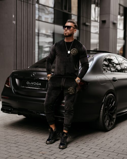 Komplet welurowy męski Burias Ola Voga czarny