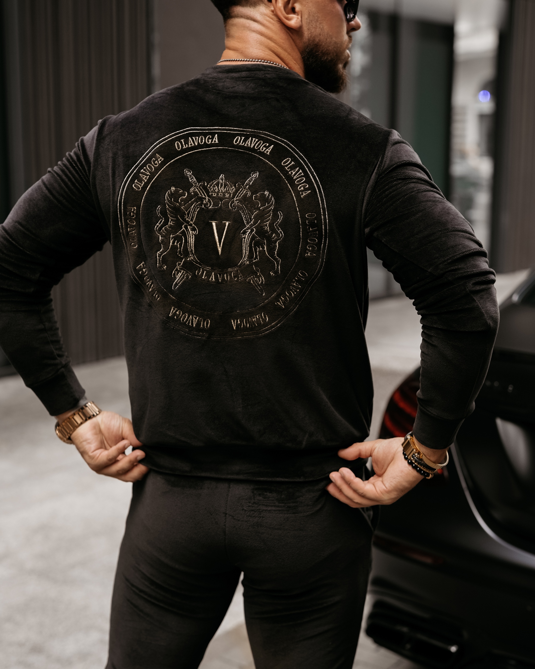 Komplet welurowy męski Burias Ola Voga czarny