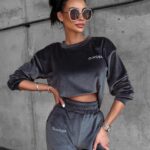 Komplet damski welurowy Oroton Ola Voga szary