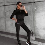 Komplet damski welurowy Oroton Ola Voga czarny