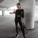 Komplet damski welurowy Oroton Ola Voga czarny