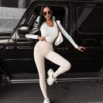 Legginsy dopasowane push up Natsumi Ola Voga beżowe