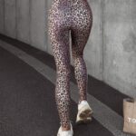 Legginsy bawełniane z lampasem Aliana Ola Voga panterka