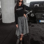 Spódnica tiulowa plisowana Serafina Ola Voga czarno-biała