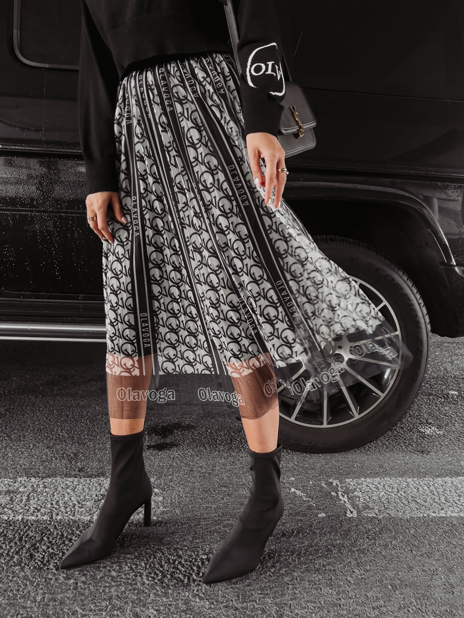 Spódnica tiulowa plisowana Serafina Ola Voga czarno-biała Spódnica tiulowa plisowana Serafina Ola Voga czarno-biała