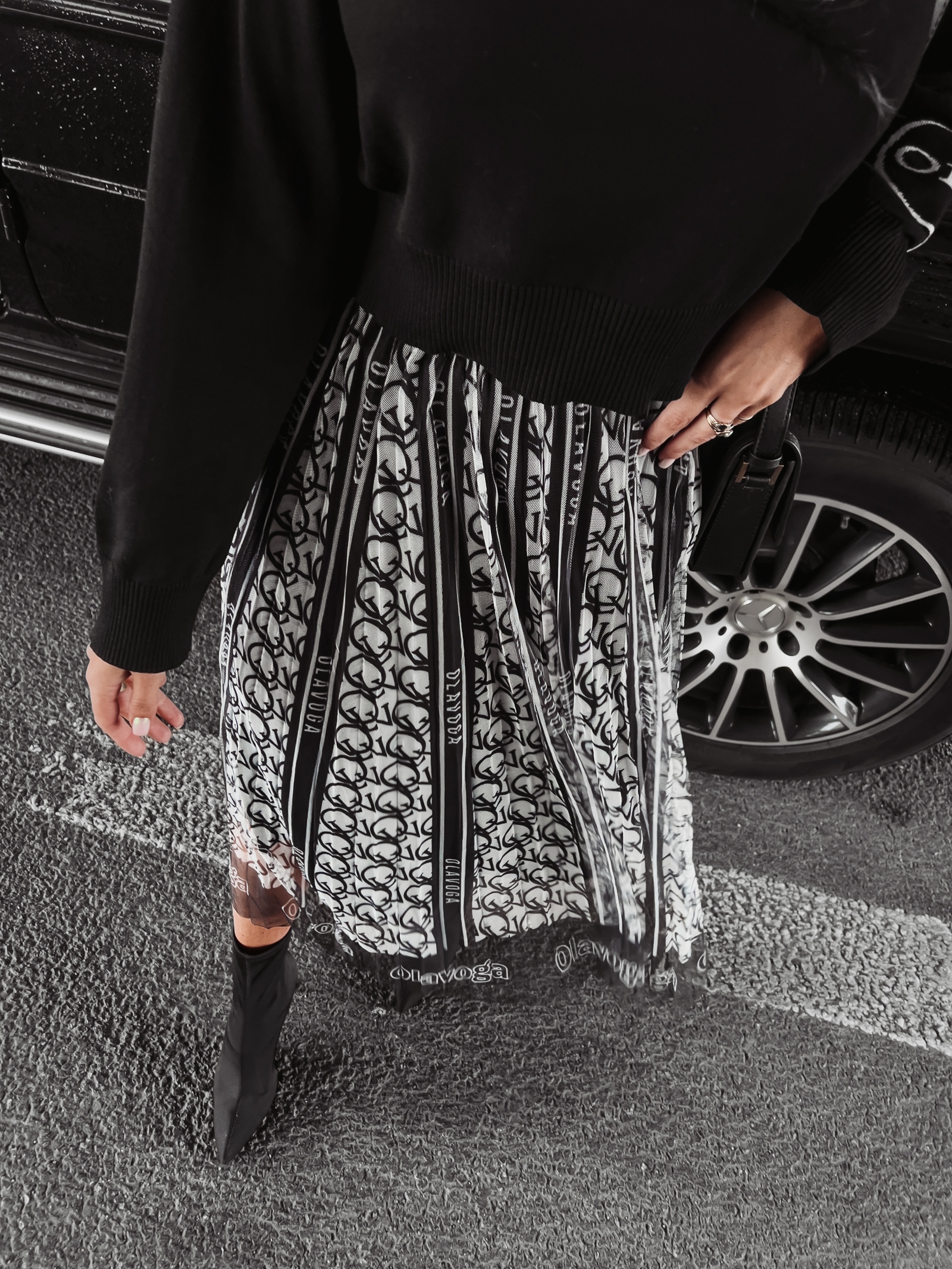 Spódnica tiulowa plisowana Serafina Ola Voga czarno-biała Spódnica tiulowa plisowana Serafina Ola Voga czarno-biała