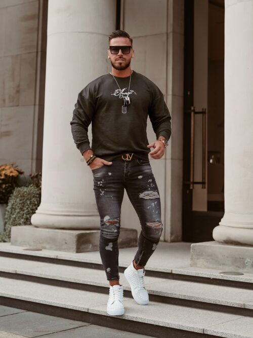 Bluza męska z aplikacją Rory Ola Voga grafitowa