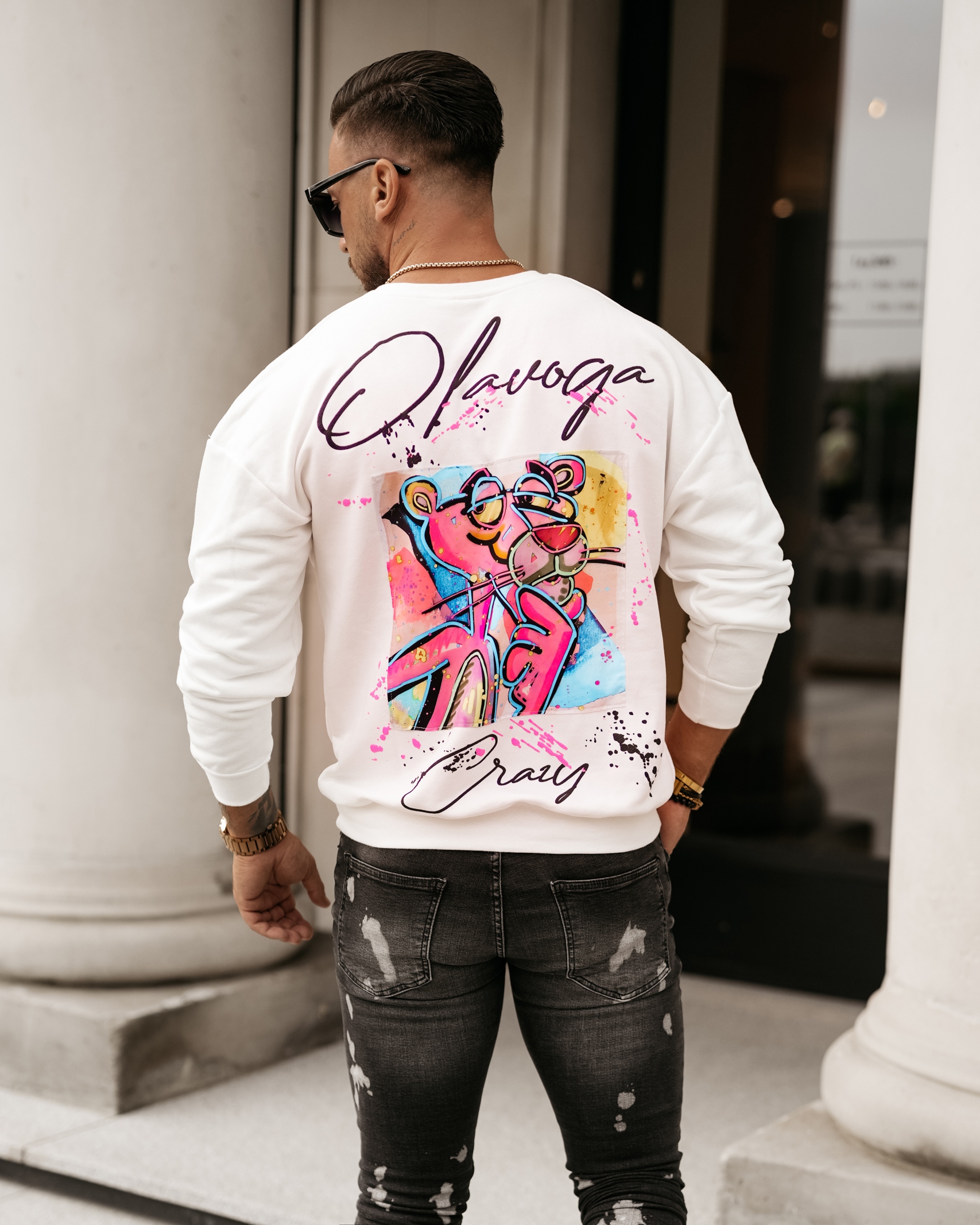 Bluza męska z aplikacją Rory Ola Voga ecru Bluza męska z aplikacją Rory Ola Voga ecru