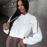 Bluza bawełniana z kapturem Julie Ola Voga ecru