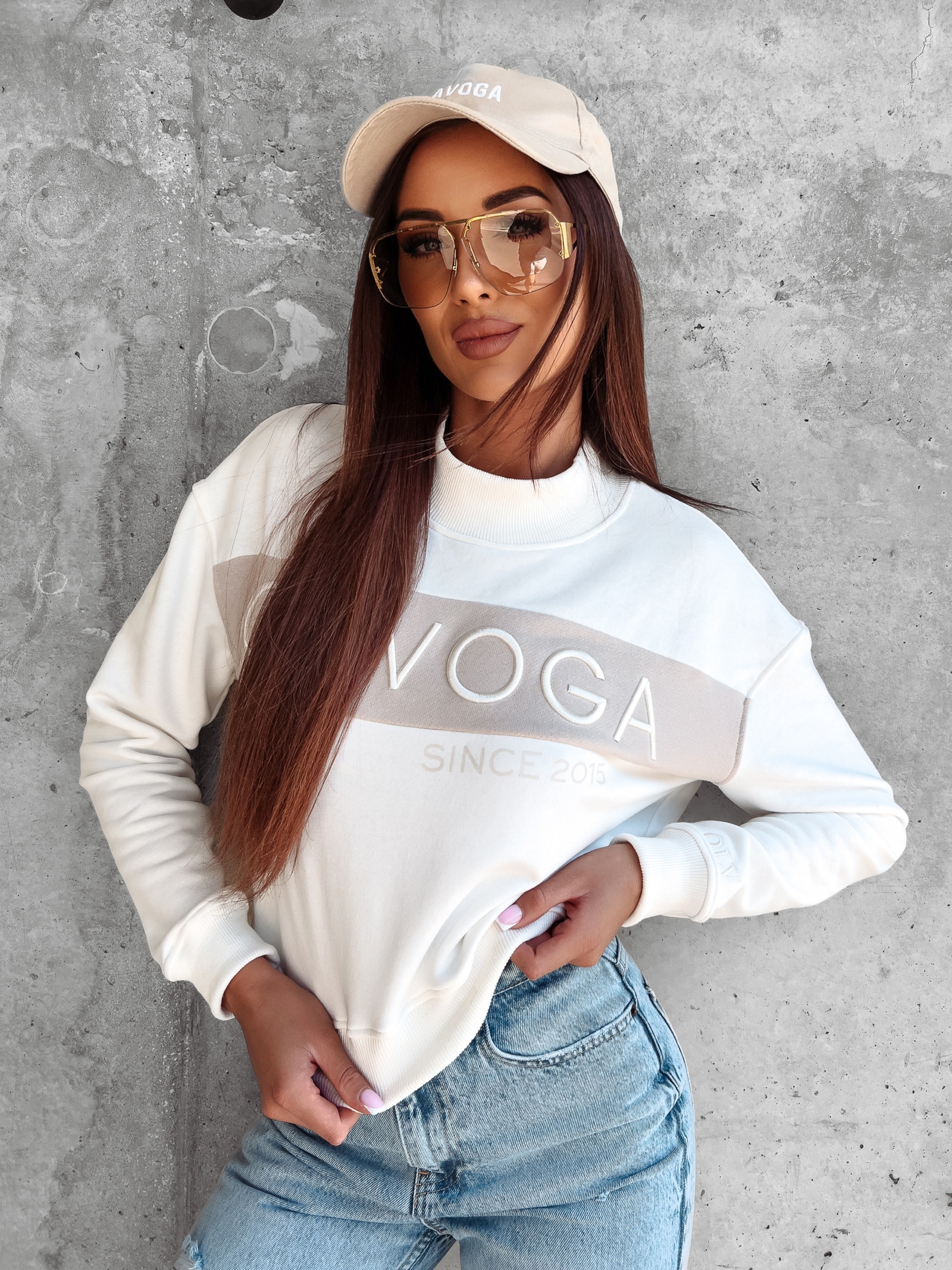 Bluza damska z półgolfem Kailee Ola Voga ecru