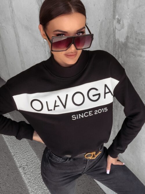 Bluza damska z półgolfem Kailee Ola Voga czarna