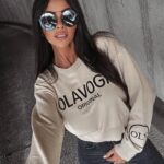 Sweter damski logowany Kasumi Ola Voga beżowy