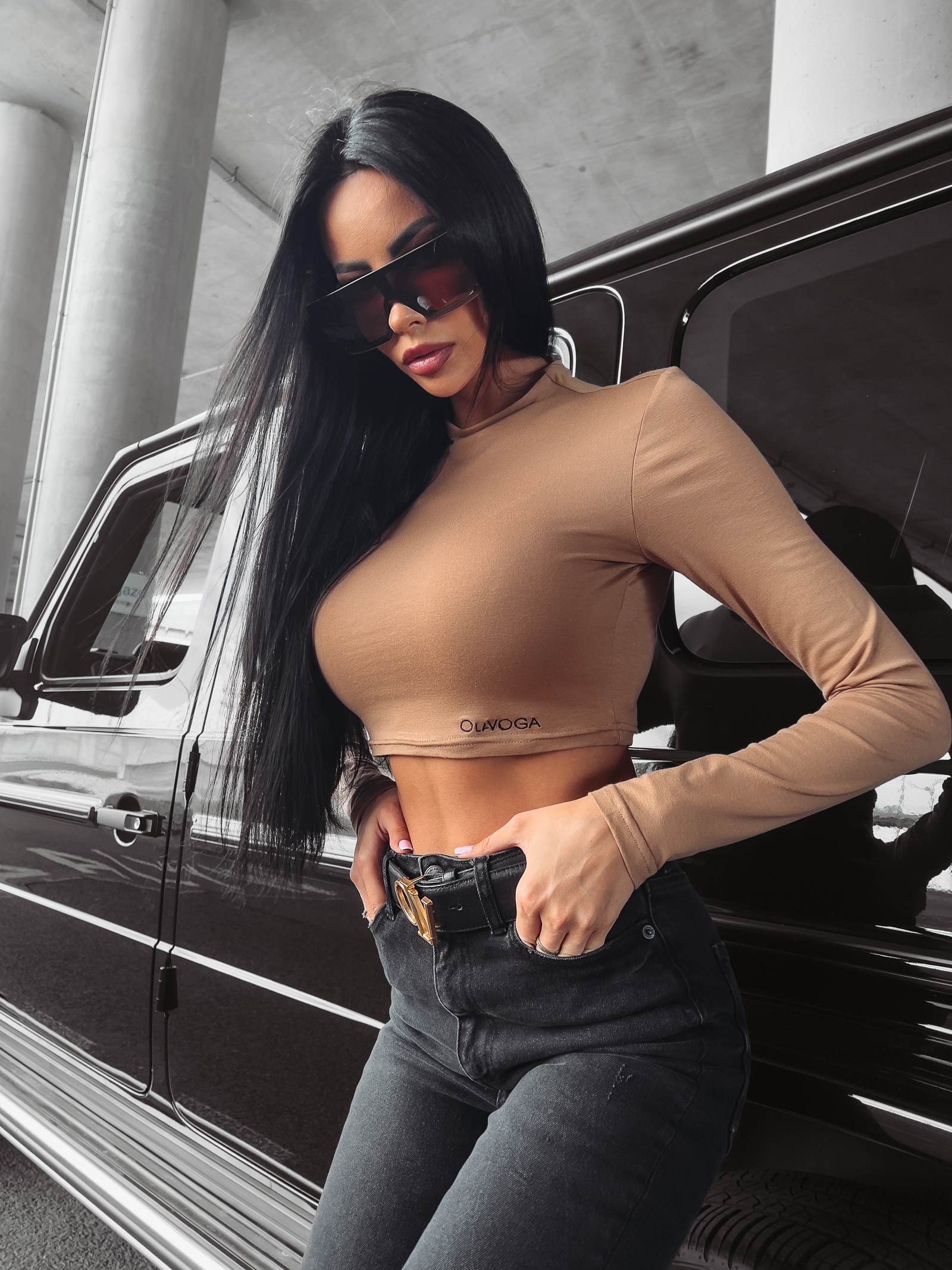 Bluzka dopasowana Lulu Ola Voga c.beżowa