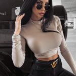 Bluzka dopasowana Lulu Ola Voga beżowa