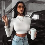 Bluzka dopasowana Lulu Ola Voga ecru