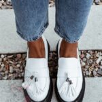 Mokasyny skórzane Rock Opori białe