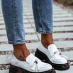 Mokasyny skórzane Rock Opori białe