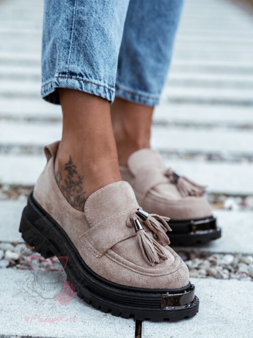 Mokasyny zamszowe Rock Opori cappucino