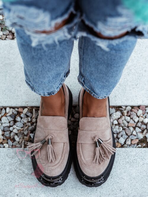 Mokasyny zamszowe Rock Opori cappucino