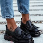 Mokasyny skórzane Rock Opori czarne